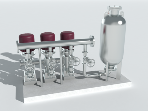  生活给水成套供水泵3d模型 