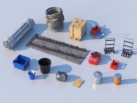  钢筋 生活用品 铁线圈 建筑钢筋 工业设备3d模型 