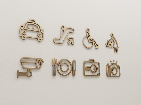  公共指示牌 标识牌 提示牌3d模型 