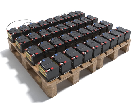  工业设备 蓄电池 电瓶3d模型 