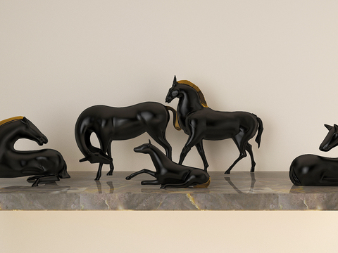  动物雕塑 奔马雕塑3d模型 