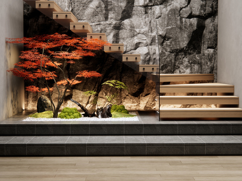  楼梯间造景 庭院小品3d模型 