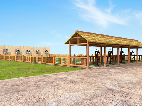  射箭场 靶场3d模型 