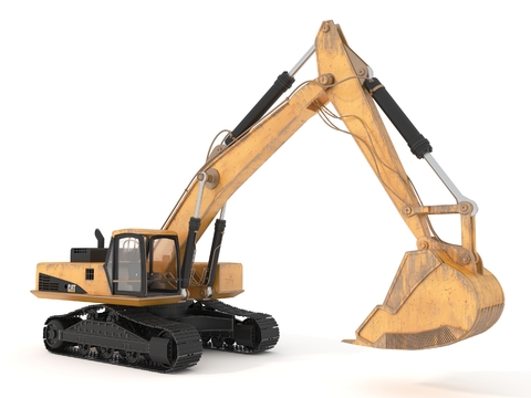  挖掘机 挖土机3d模型 