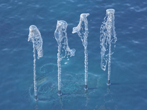  喷泉 涌泉 水景3d模型 