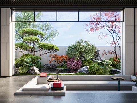  别墅庭院 阳台花园3d模型 