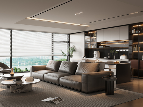  意式客餐厅3d模型 