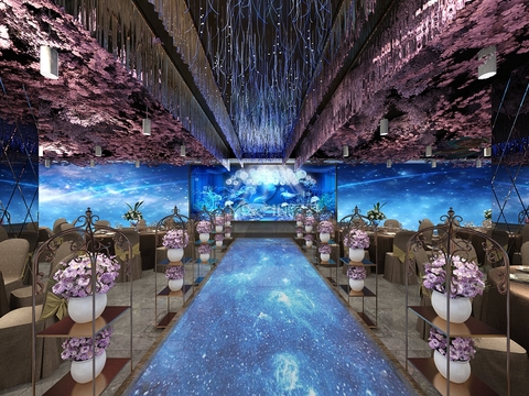  酒店宴会厅3d模型 