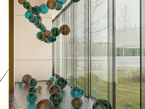  艺术雕塑 悬挂装置3d模型 