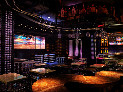  简欧酒吧3d模型 