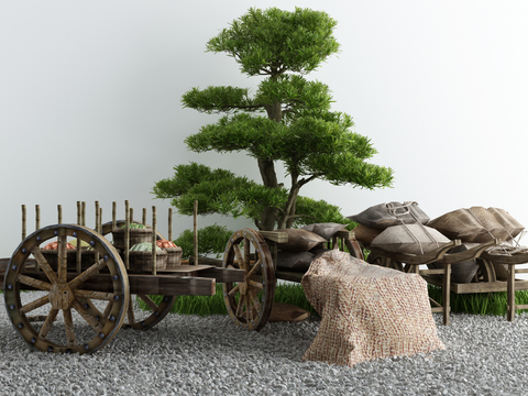  庭院景观小品3d模型 