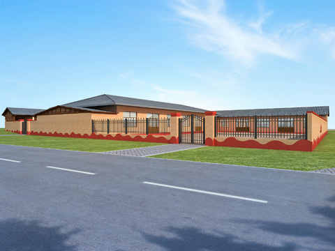  乡村景观改造 道路景观3d模型 