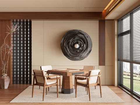  中古风棋牌室3d模型 