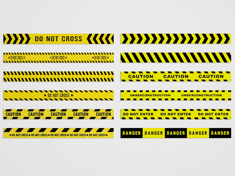  警示线 警戒线 标识 标线3d模型 