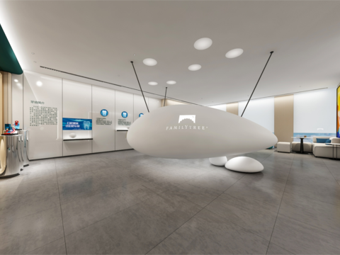  现代牙科诊所大厅3d模型 