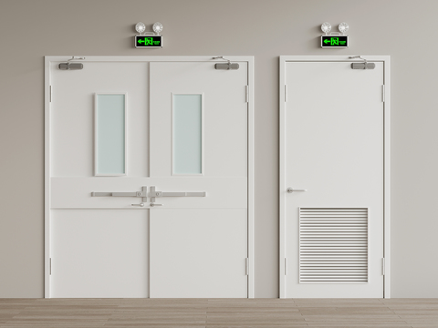  消防设施 消防门 安全门 安全通道3d模型 