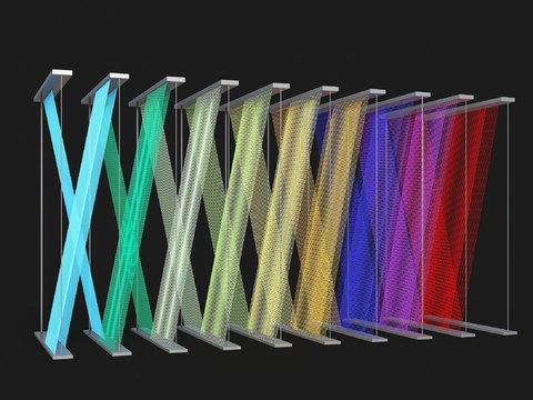  现代艺术彩虹装置3d模型 