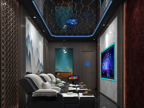  新中式洗浴中心3d模型 