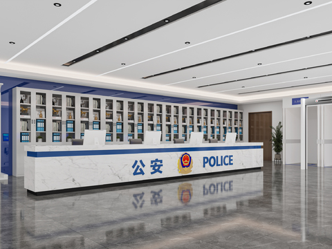  公安局 警察局 派出所3d模型 