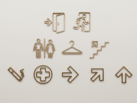  公共指示牌 标识牌 提示牌3d模型 