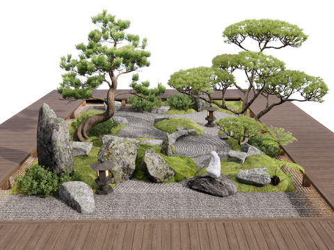  松树小品 假山3d模型 