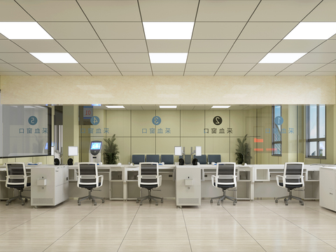  现代医院 采血窗口3d模型 