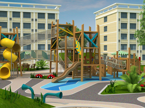  游乐设备 儿童滑梯3d模型 