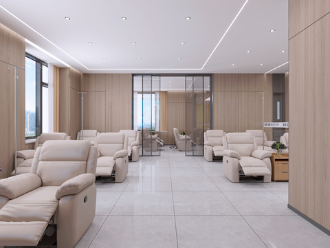  医院成人输液区3d模型 