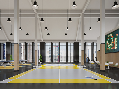  现代球馆 羽毛球馆3d模型 