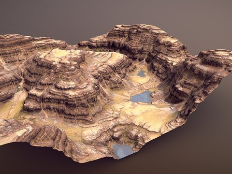  山脉地形 山峰 峡谷3d模型 