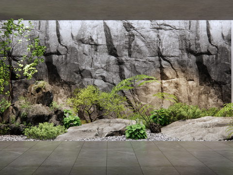  景观小品 植物造景 景观石3d模型 