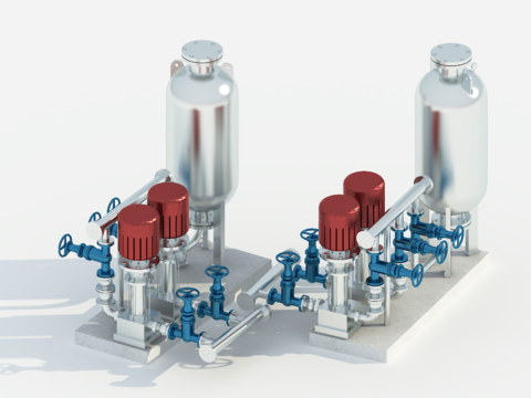  工业设备 供水泵3d模型 