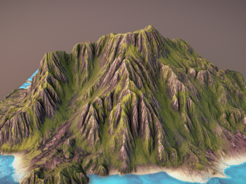  现代休眠火山3d模型 