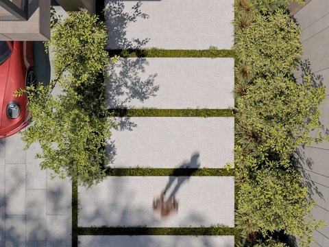  石板 汀步 青石板3d模型 