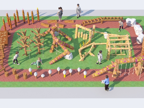  户外游乐设施 儿童乐园3d模型 