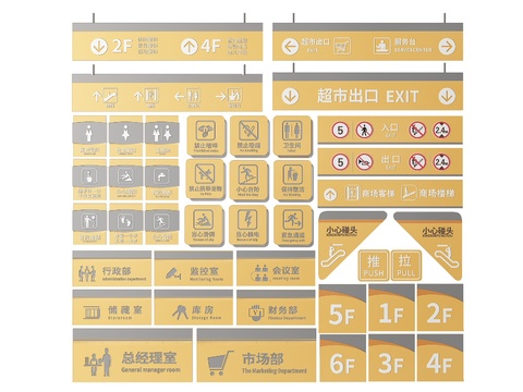  商场指示牌 分区标识牌 导视牌 导购牌3d模型 