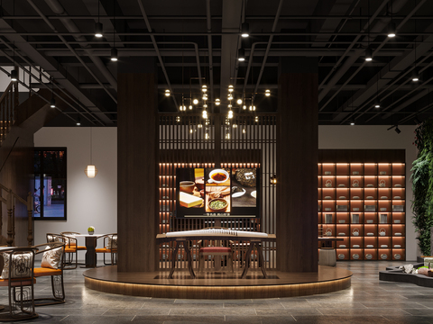  新中式茶馆 茶叶店3d模型 