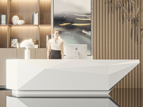  前台 接待台3d模型 