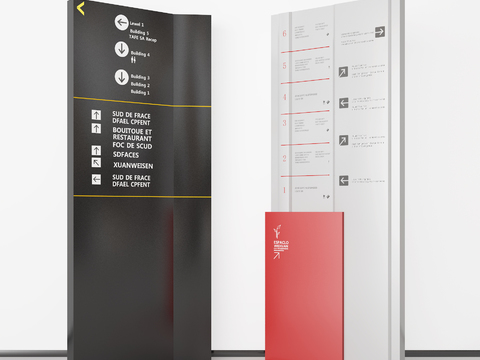  导视牌 指引牌 指路牌 楼层指示牌3d模型 