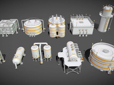  工业风混凝土搅拌机3d模型 