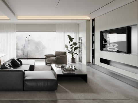  现代客餐厅3d模型 