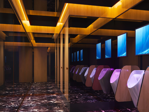  现代酒吧卫生间3d模型 