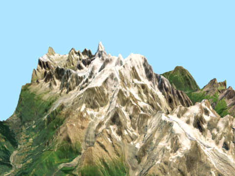  雪山 自然景观3d模型 