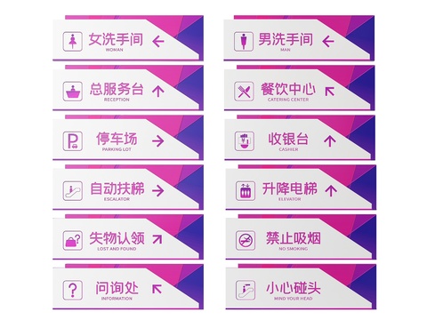  商场指示牌 商场分区标识牌3d模型 