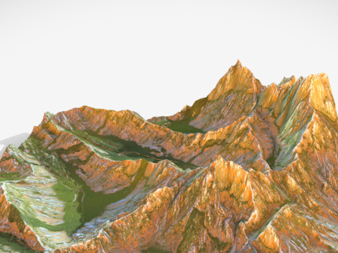  山脉 山峦3d模型 