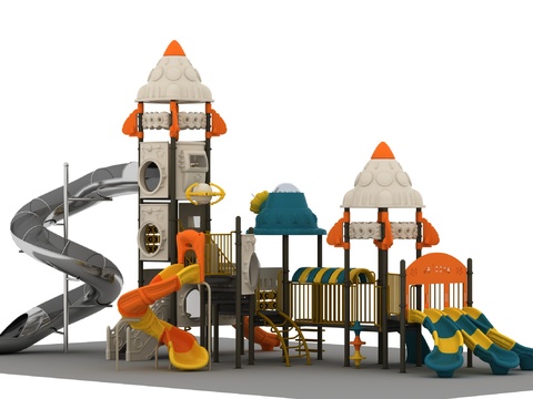  游乐设备 星际主题 滑梯3d模型 