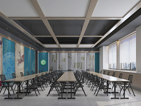  书法教室 培训中心3d模型 