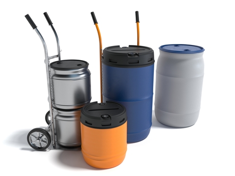  推车 密封桶 铁桶 塑料桶 工业设备3d模型 