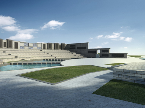  文化广场 休闲广场3d模型 