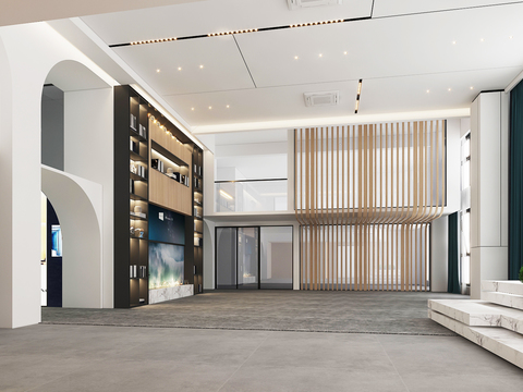  现代公司大堂3d模型 